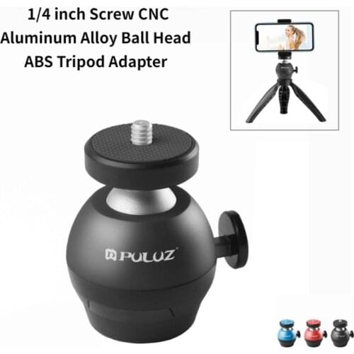 1/4 Inch Screw CNC Aluminum Alloy Ball Head ABS Tripod Adapter for Action Camera Smartphone Screw Accessories