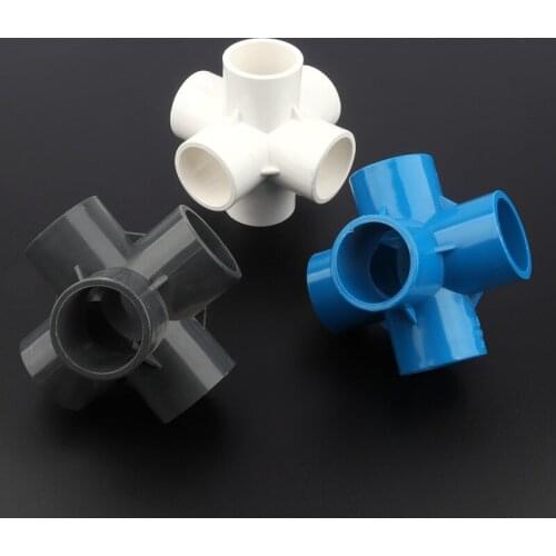 12pcs/lot 25mm PVC Joints 6ways Stereo Garden Irrigation System Aquarium Tank Tube Adapter Water Pipe Connectors DIY Shelf Tools