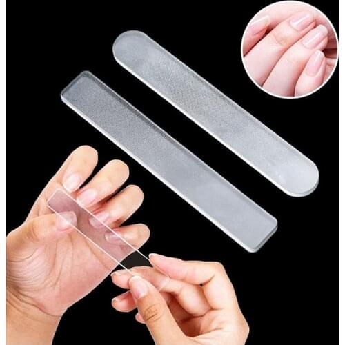 2 Models Professional Nano Glass Nail File Transparent Sanding Polishing Grinding Nail Art ManicureP