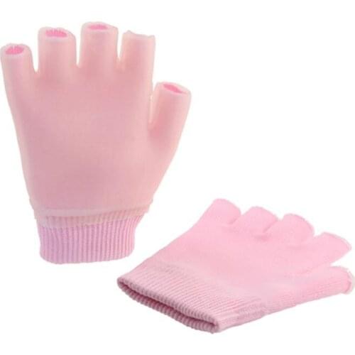 2pcs Half-finger Gloves Finger Cover Hands Care For Dry Skin Cracked Hand SPA Regular Moisturizing Fingerless Gloves Protectors