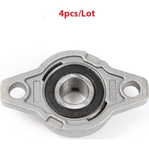 4pcs/Lot KFL001 Aluminium Alloy 12mm Diameter Flanged Pillow Block Self Aligning Ball Bearing