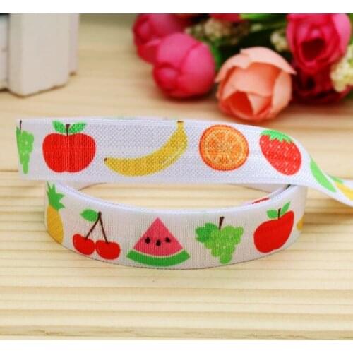 5/8'' Free shipping Fold Elastic FOE fruits printed headband headwear hairband diy decoration wholesale OEM P5293