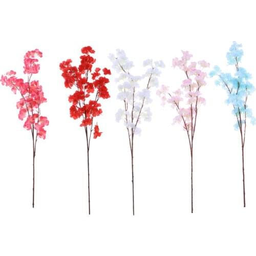 88cm Artificial Spring Peach Blossom Branch Silk Flowers Home Wedding Decor