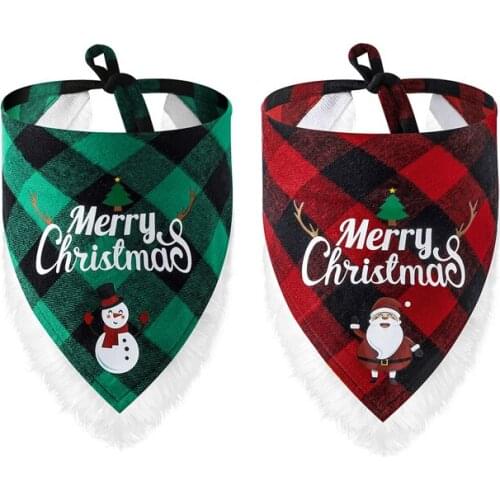 Bonzerpet Bonzerpet Pet Bandanas Dog Collars Adjustable Pet Slobber Towel Christmas Cat Collar Print Scarf Tie Neckerchief