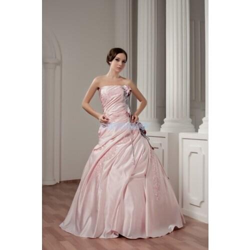 Free shipping 2014 fuchsia new design pink dress hot sale good quality custom size/color handmade flower ball gown wedding dress