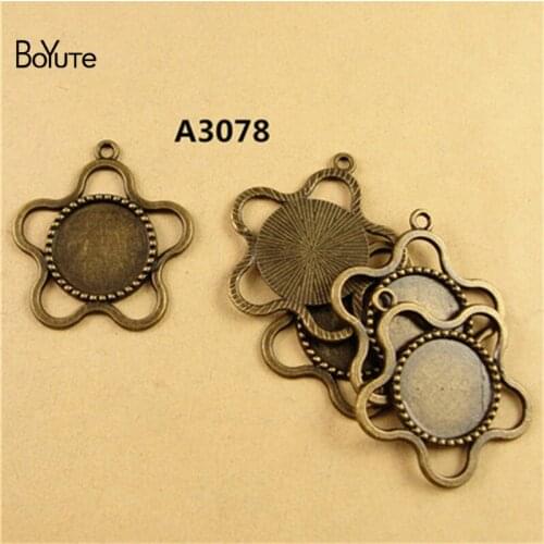 BoYuTe (30 Pieces/Lot) 18MM Antique Bronze Plated Zinc Alloy Blank Pendant Cabochon Cameo Tray Bezel Diy Jewelry Accessories