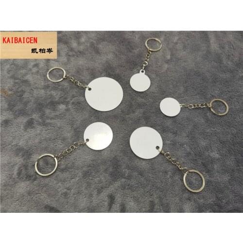 50pcs/lot sublimation aluminum blank key chain heat transfer printing key ring two sides can printed products Lobster clasp