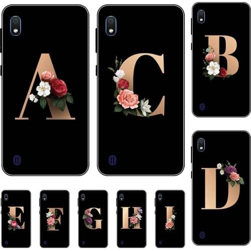 For Samsung Galaxy A10 GalaxyA10 A10E A10S Case Cute Lovely Cartoon Flowers Black Letters Silicone Soft Cover