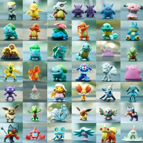 Action Fgure Collections Pokemon Doll Model Toy Children Gifts Mimikyu Aipom Meowth Larvitar Jangmo Litten Mareanie Growlithe