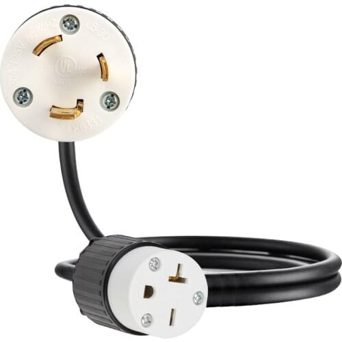 JORINDO NEMA L5-30p 3 pin plug TO 6-20R 3 hole socket American Standard Industrial Grade Power Male to Female Cable,20A/30A