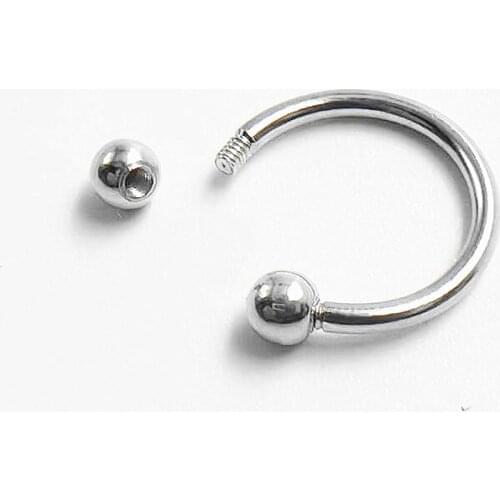 1 PC 316L Stainless Steel 10MM Nose Ring Nose Piercings Helix Ear Piercing Septum Rings Body Piercing Jewelry Beads 12G*3mm