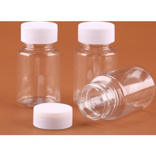 100pcs 80ml PET Pill Container Bottles Chemical Medicine Tablet Storage Holder Pill Dispenser with White Cap NO426
