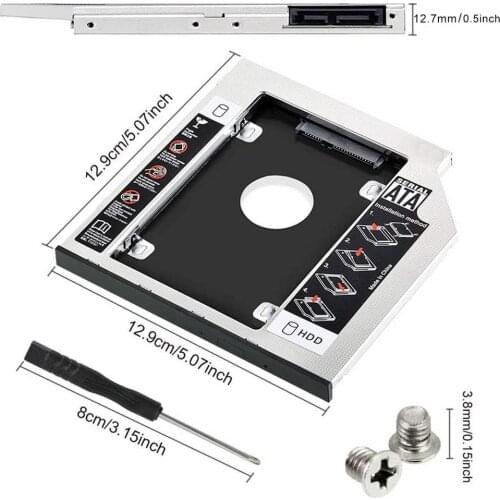 Hard Disk Bracket 12.7mm Aluminum Alloy Notebook Mechanical Sata3SSD Solid State Optical Drive Bracket Hard Disk Enclosure