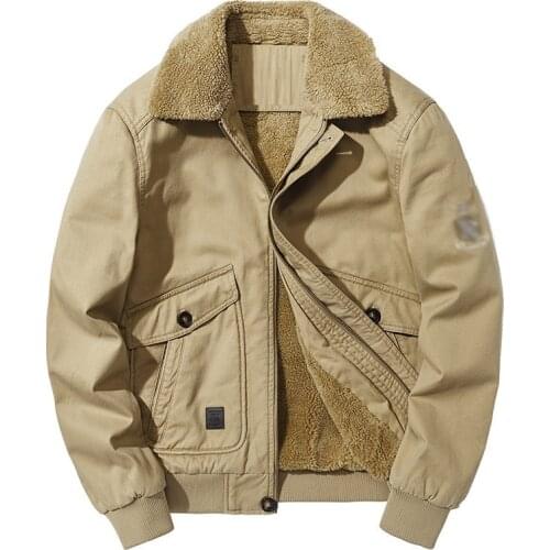 Military tactical Male Army Flight Bomber Jacket Mens Casual College Pilot Air Force 100% cotton Warm Fleece OverCoat For Men4XL