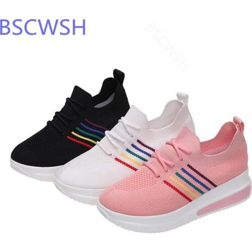 Fashion Women Vulcanize Sneakers Lace-Up Wedge Casual Ladies Printed Sneakers Platform Ladies Outdoor Sports Shoes Comfy Shoes