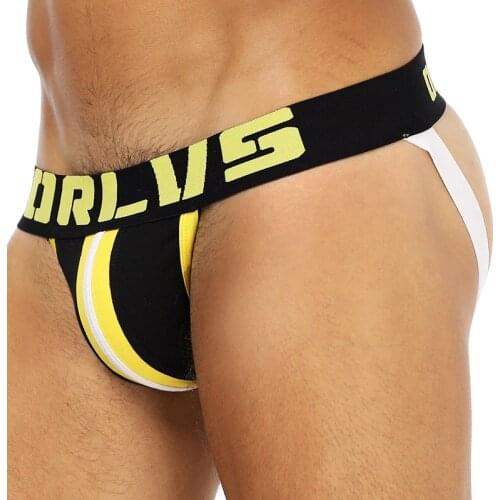 ORLVS gay men underwear sexy jockstrap thongs g-strings cotton string homme mens underwear sexy lingerie