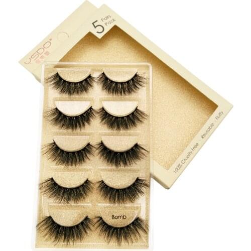 Fake Lashes 3/5 Pairs 3D Mink Lashes Fluffy Soft Wispy Volume Natural long False Eyelashes Extension Reusable Eyelashs Makeup