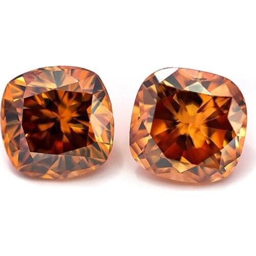 Cushion Cut fancy moissanites diamond 1ct Champagne color moissanites gemstone for jewelry making