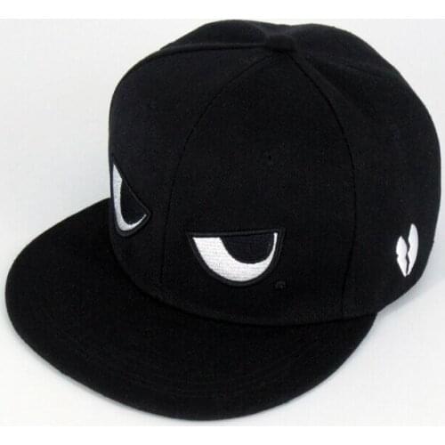 New Fashion Men Women Baseball Cap Cute Cartoon Eyes Embroidery Unisex Snapback Adjustable Teenage Hip Hop Flat Hat Caps CP0388