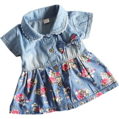 New Summer Baby Girls Clothes Children Fashion Cute Print Pattern Dress Toddler Cotton Casual Clothing Kids Outing Costume