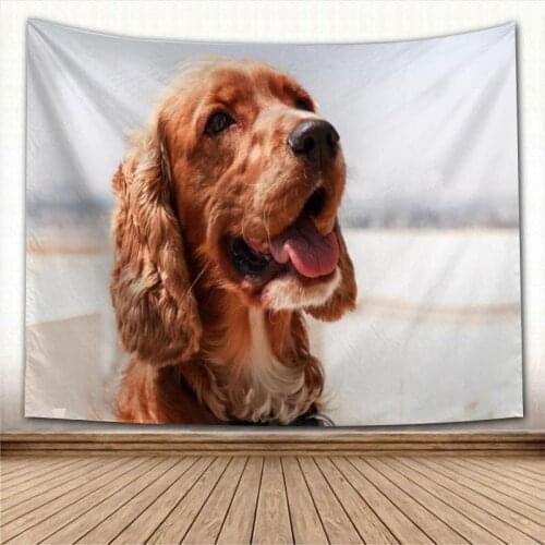 New Cocker Spaniel Dog Wall Hanging Tapestry Home Party Decorative Tapestries Photo Background Cloth Table Cloth Wall Tapestry