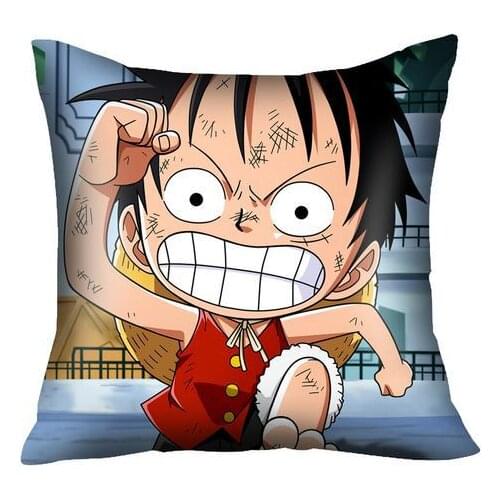 New One Piece Square Dakimakura Pillow Cover Case Cute Chibi Luffy GZFONG07
