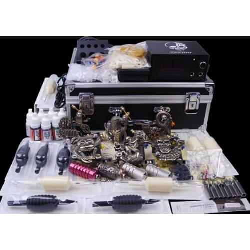 Permanent makeup supply 3 guns beginner tattoo kits best tattoo machines price tattoo carrying case