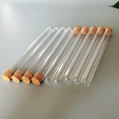 50pcs/Lot 18mL 15x150mm Hard Plastic Test Tube With Corks For School Lab Supplies or Spice Bath Salt Container Wedding Favours
