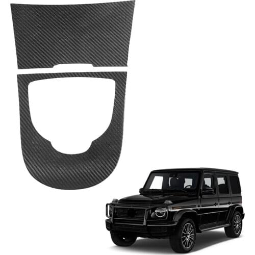 Carbon Fiber Car Central Control Gear Shift Knob Panel Frame Cover Trim for Benz G500 G63 2019-2021
