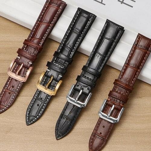 SEAFARER Watchband 18mm 19mm 20mm 21mm 22mm 24mm Calf Genuine Leather Watch Band Alligator Grain Watch Strap for Tissot Seiko