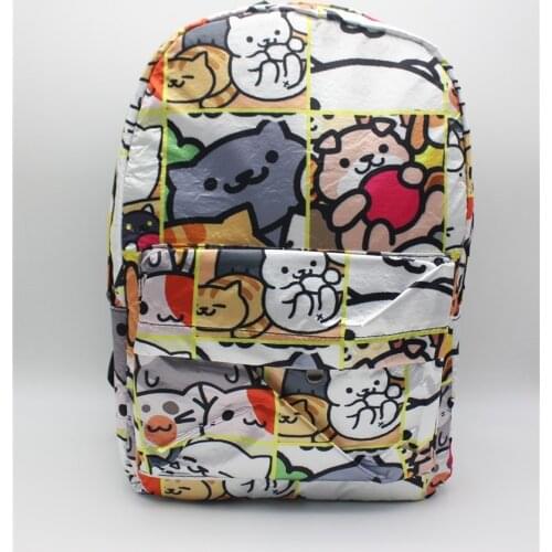 Anime Neko Atsume Printing Backpack Young Men Women Daily Backpack Children Shoulder Backpacks Boys Girls School Bags