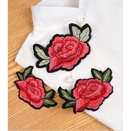 A lettle big Sunbling 1 pcs Embroidered Flowers Sew On Lace Patches Colorful Applique Sticker For Women Dress Clothing