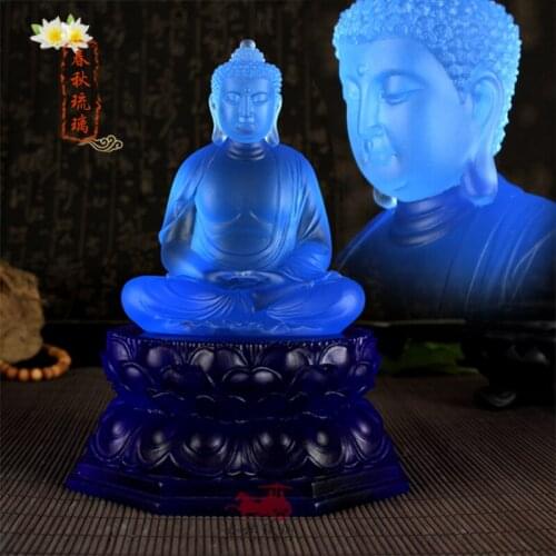 Sam West Sambo Buddha glazed ornaments Amitabha Buddhist shrines of Buddha ornaments with base 21 cm