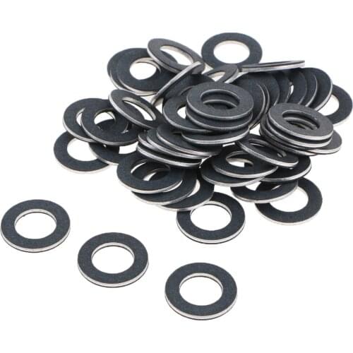 Black Drain/Fill Plug Washers for Toyota Lexus, M12 (Outer diameter: 20mm), Pack of 50
