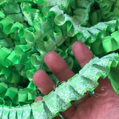 41Yards 22mm Wide Pleated Gathered Mesh Ruffle Chiffon Lace Trim Ribbon Trimmings Fabric for Sewing Accessories