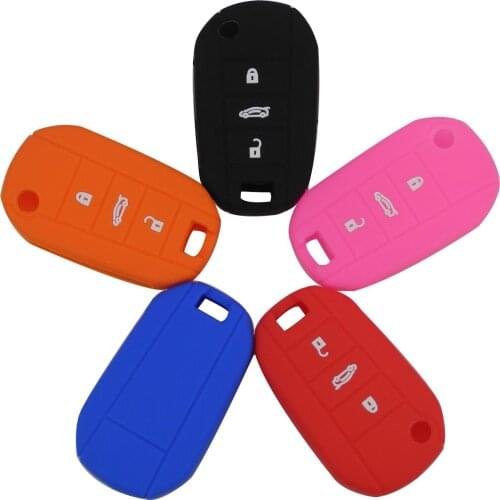 Kutery 3BTN Silicone Remote Car Key Cover Case For Citroen C4 CACTUS C5 C3 C4L Peugeot 508 301 2008 3008 408 Protect Replacement
