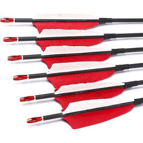 Archery Black Carbon Arrows Spine 400 500 600 700 800 900 1000 4inch Turkey Feathers 30Inch Shaft Compound Recurve Bow Hunting