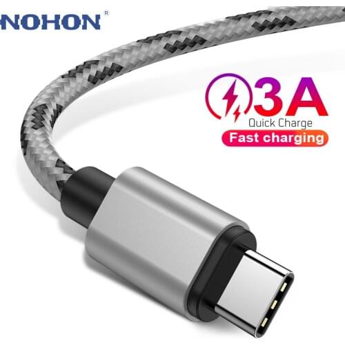 Type C USB Cable For Samsung S10 S20 Xiaomi mi Redmi Note 8 9 10 Huawei 1m 2m 3m Mobile Phone Cord Data Charger Fast Charge Wire