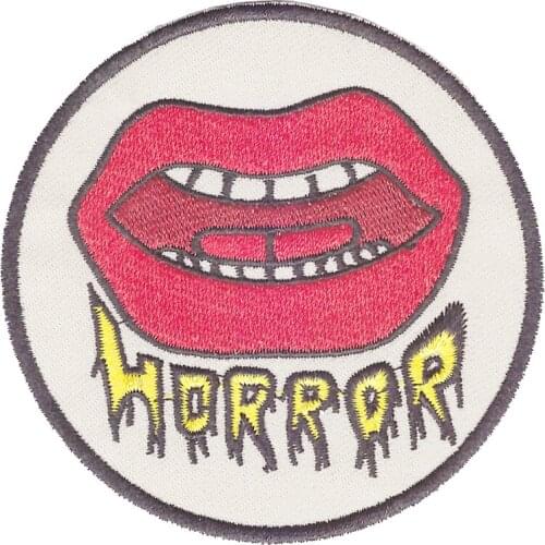 Horror Lips Embroidered Vintage Fashion Style Emergency Clothing Emblem