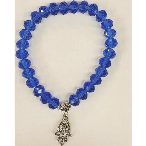 Mixed Vintage Silver Hamsa Hand Crystal Bead Charms Cuff Bracelet Anklets Bracelets Jewelry Fashion Women Accessories HOT B439