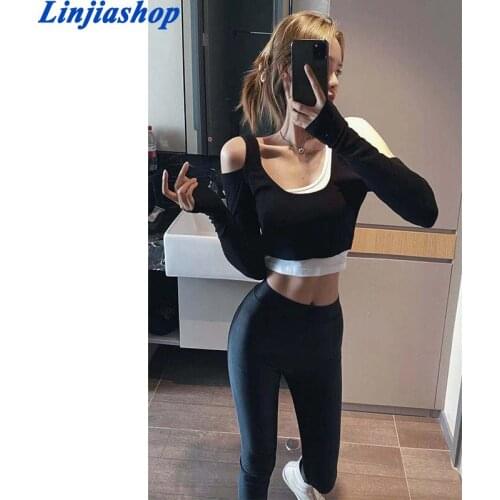 ZA new Women Autumn Crop Top Retro girl Splicing knitted Camis irregular SportSweater Two layers Casual Knit vestidos