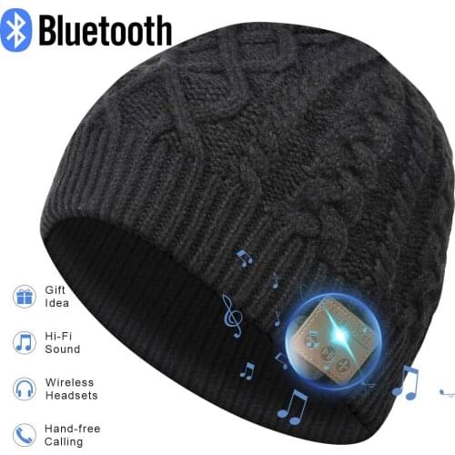Winter Sport Smart Wireless Bluetooth Headset Knit Hat Cap Headphone Bluetooth Fashion Music Player Hat Earphone Christmas gift