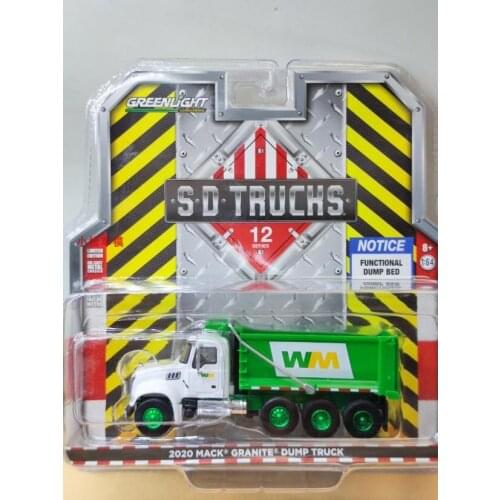1:64 GreenLight 2020 Granite Dump Truck Waste Management Collection of die-cast alloy car model toys gifts