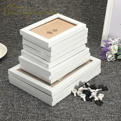 11Pcs/Set Retro Wood Picture Frames Wall Photo Frame Family Picture Display Living Room Hallway Bedroom Wall Decoration