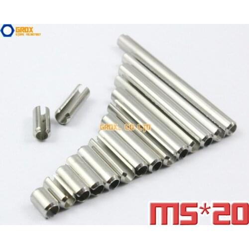 50 Pieces M5 x 20mm 304 Stainless Steel Slotted Spring Tension Pin Sellock Roll Pin