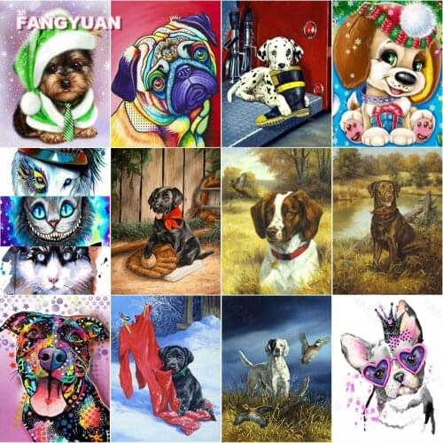 5D Diy Diamond Painting Cute Puppy Full Round Square Drill Diamond Embroidery Animals Cross Stitch Kits Home Decoration Gift