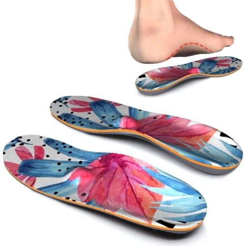 Flower Patterns Shock-absorbing Arch Support Insoles for Relieve Forefoot Pain, Plantar Fasciitis and Heel Pain Running insoles