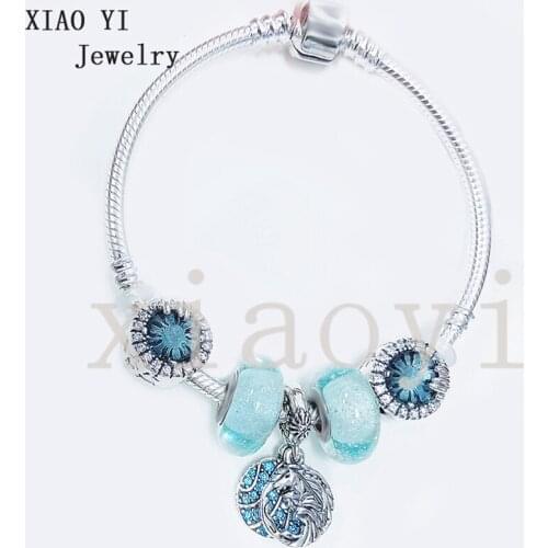 XIAOYI 2020 new 100% s925 Blue snow horse charming personality gentle temperament high quality bracelet for girlfriend female