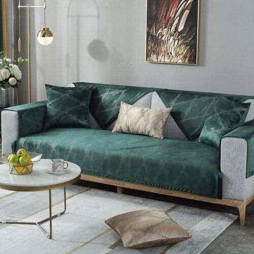 Embossing Printing Sofa Towel Winter Soft Thicken Plush Sofa Cover Anti-slip Couch Covers Four Season Universal Slipcover