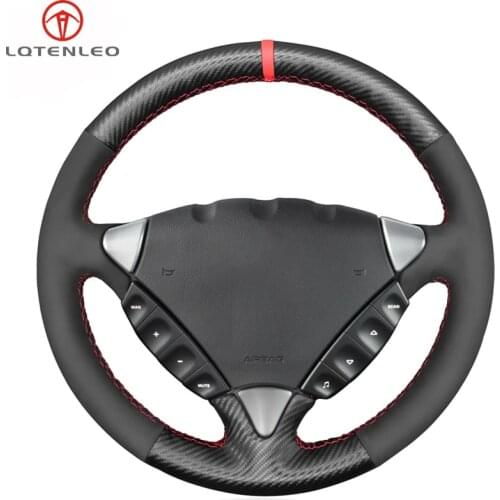 LQTENLEO Black Carbon Fiber Suede Hand-stitched Car Steering Wheel Cover For Porsche Cayenne 2004 2005 2006 2007 2008 2009 2010